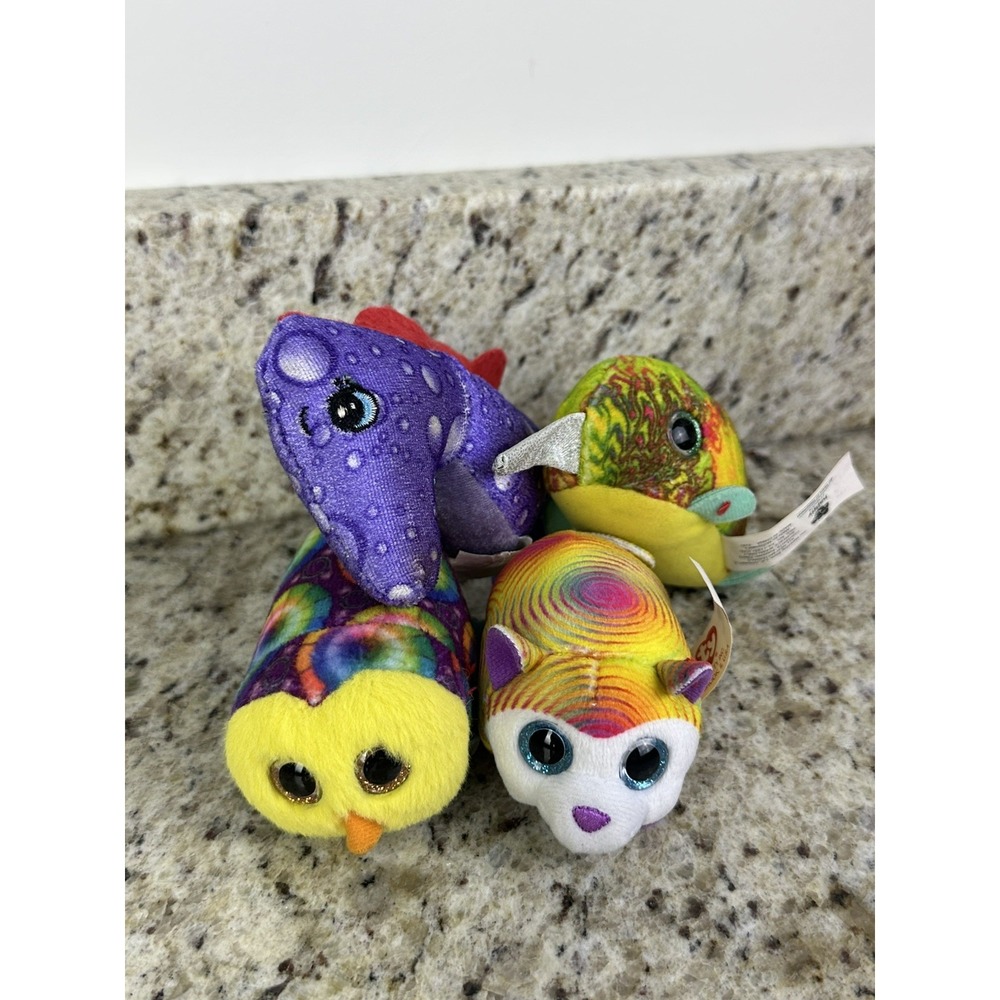 USED TY MINI TEENY BEANIE BABIES BOOS MCDONALS HAPPY MEAL LOT OF 4
